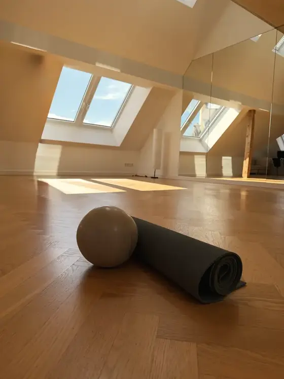 Matte und Ball im Dachstudio